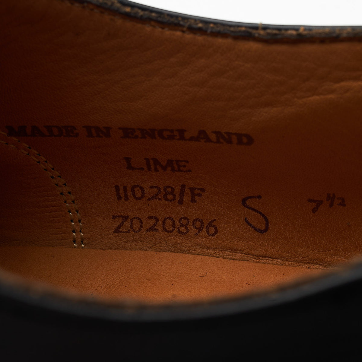 'Lime' Black Leather Oxford UK 7.5 F