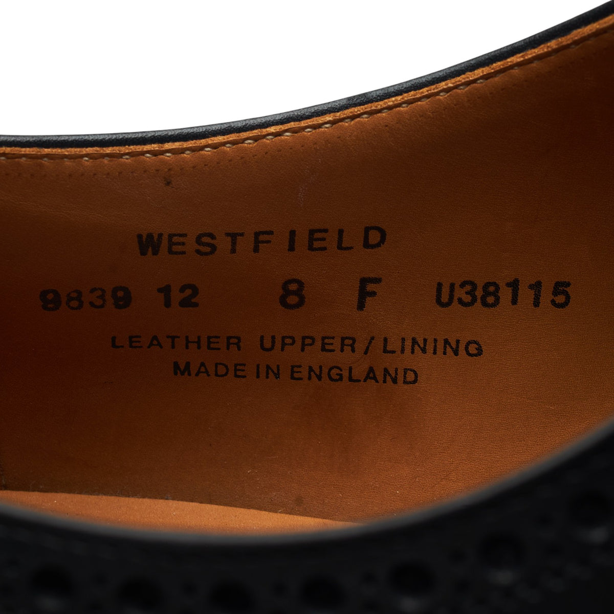 'Westfield' Black Leather Oxford Brogues UK 8 F