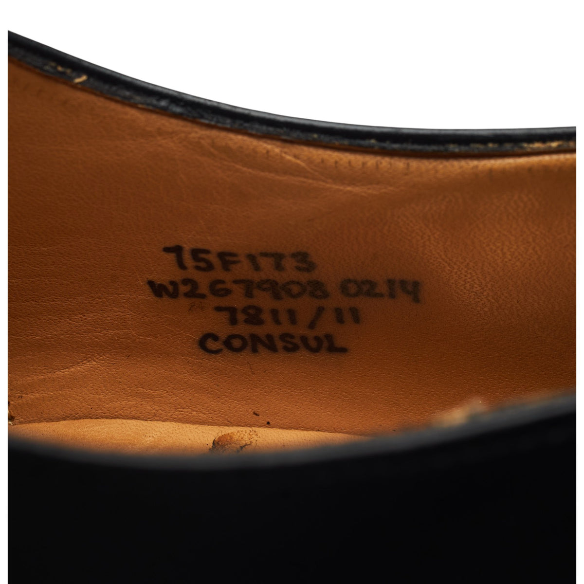 'Consul' Black Leather Oxford UK 7.5 F