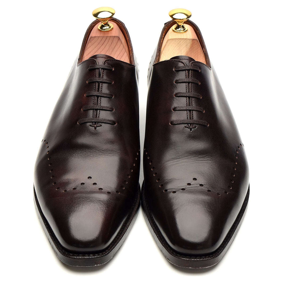 &#39;Tony II&#39; Dark Brown Museum Leather Wholecut Oxford UK 7.5 E