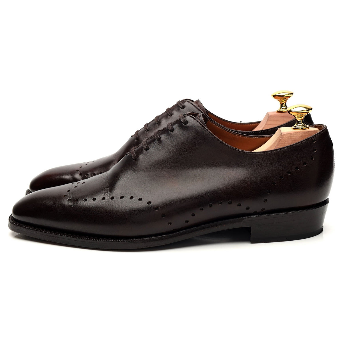 &#39;Tony II&#39; Dark Brown Museum Leather Wholecut Oxford UK 7.5 E