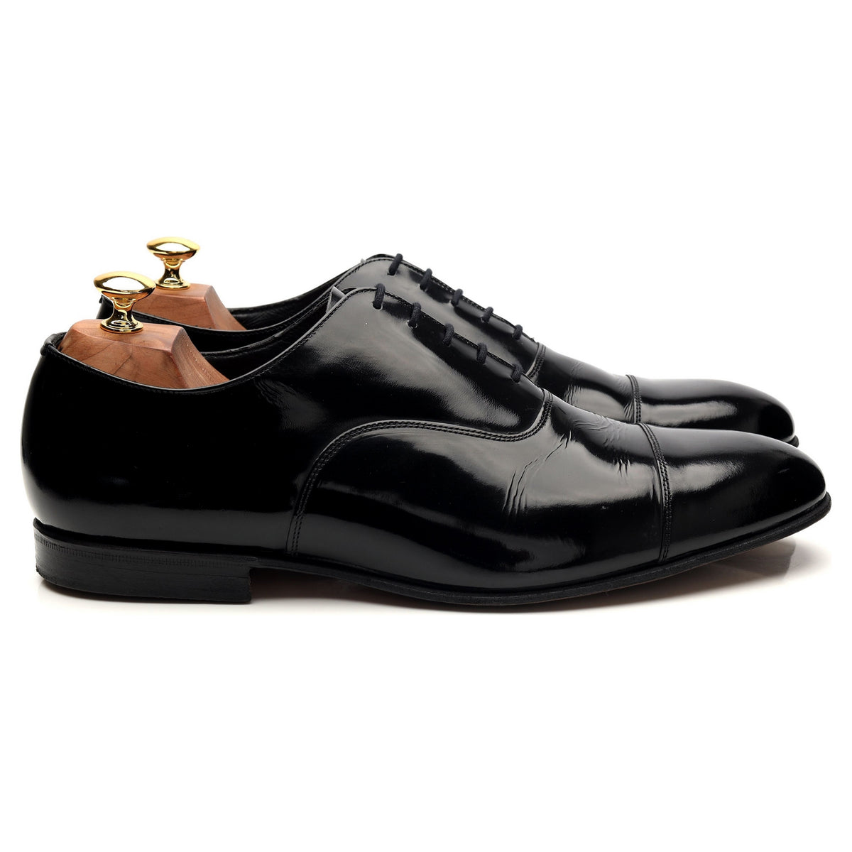 &#39;Alexander&#39; Black Patent Leather Oxford UK 10.5 F