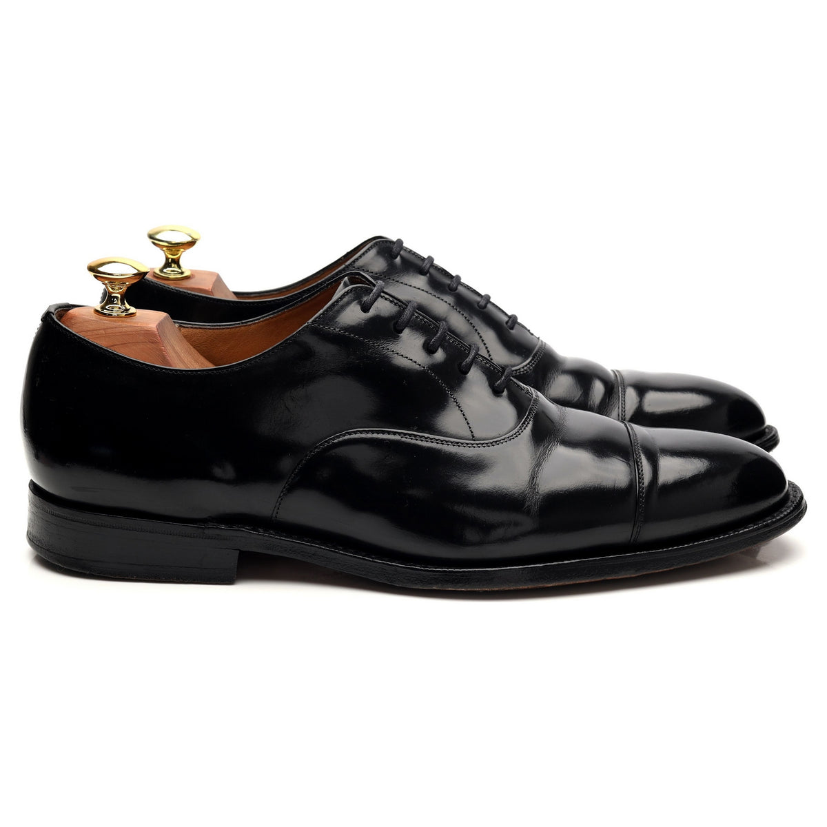 &#39;Consul&#39; Black Leather Oxford UK 8 F