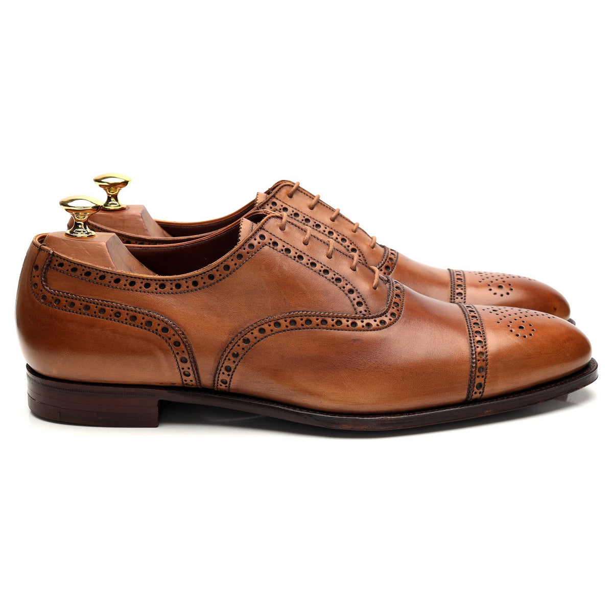 &#39;Barrington 2&#39; Tan Brown Leather Oxford Brogue UK 9.5 E