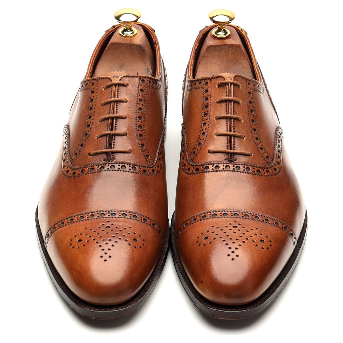 &#39;Barrington 2&#39; Tan Brown Leather Oxford Brogue UK 9.5 E