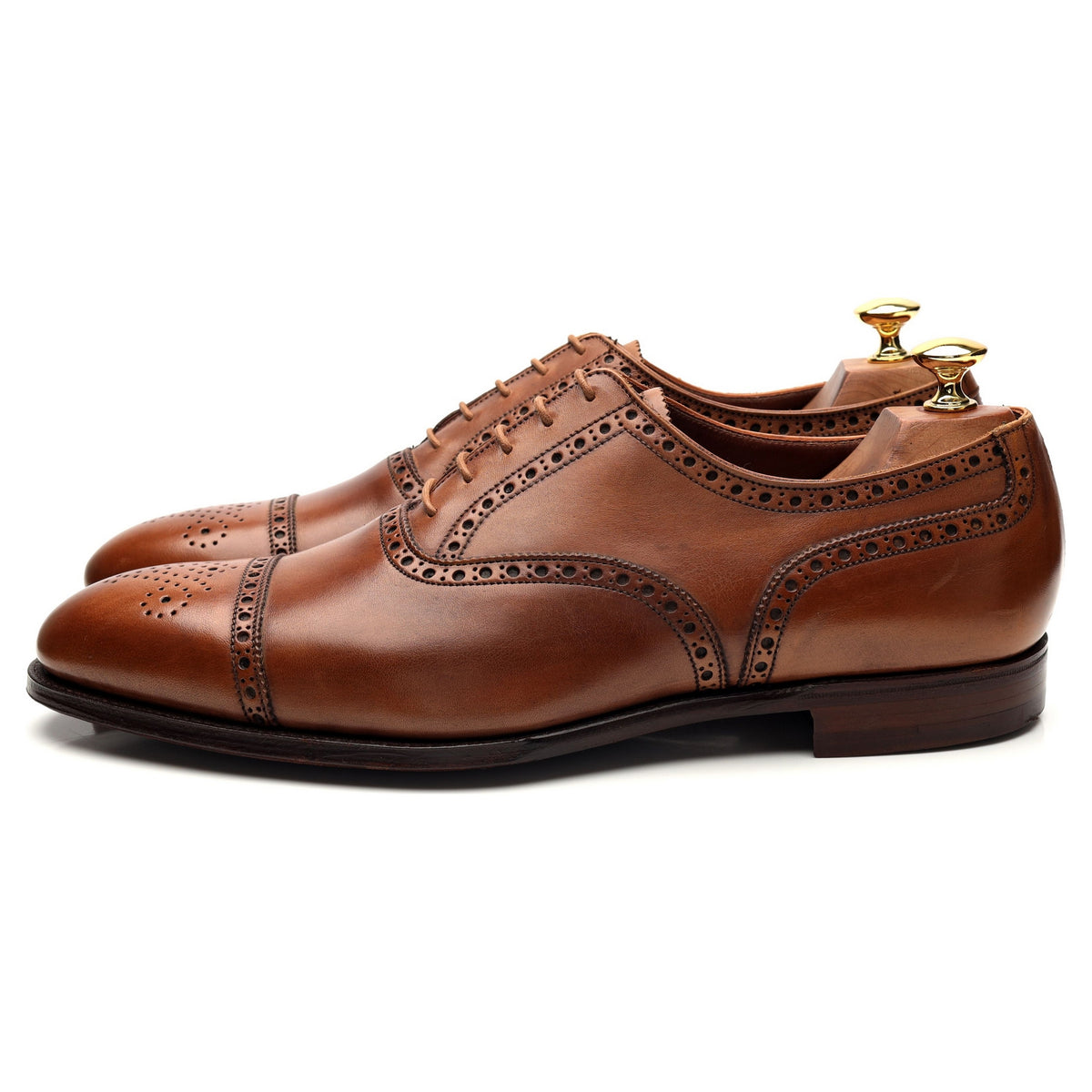 &#39;Barrington 2&#39; Tan Brown Leather Oxford Brogue UK 9.5 E