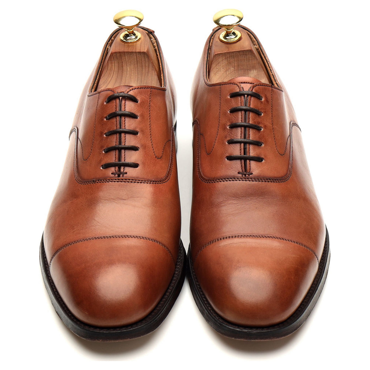 &#39;Alfred&#39; Tan Brown Leather Oxford UK 8 F