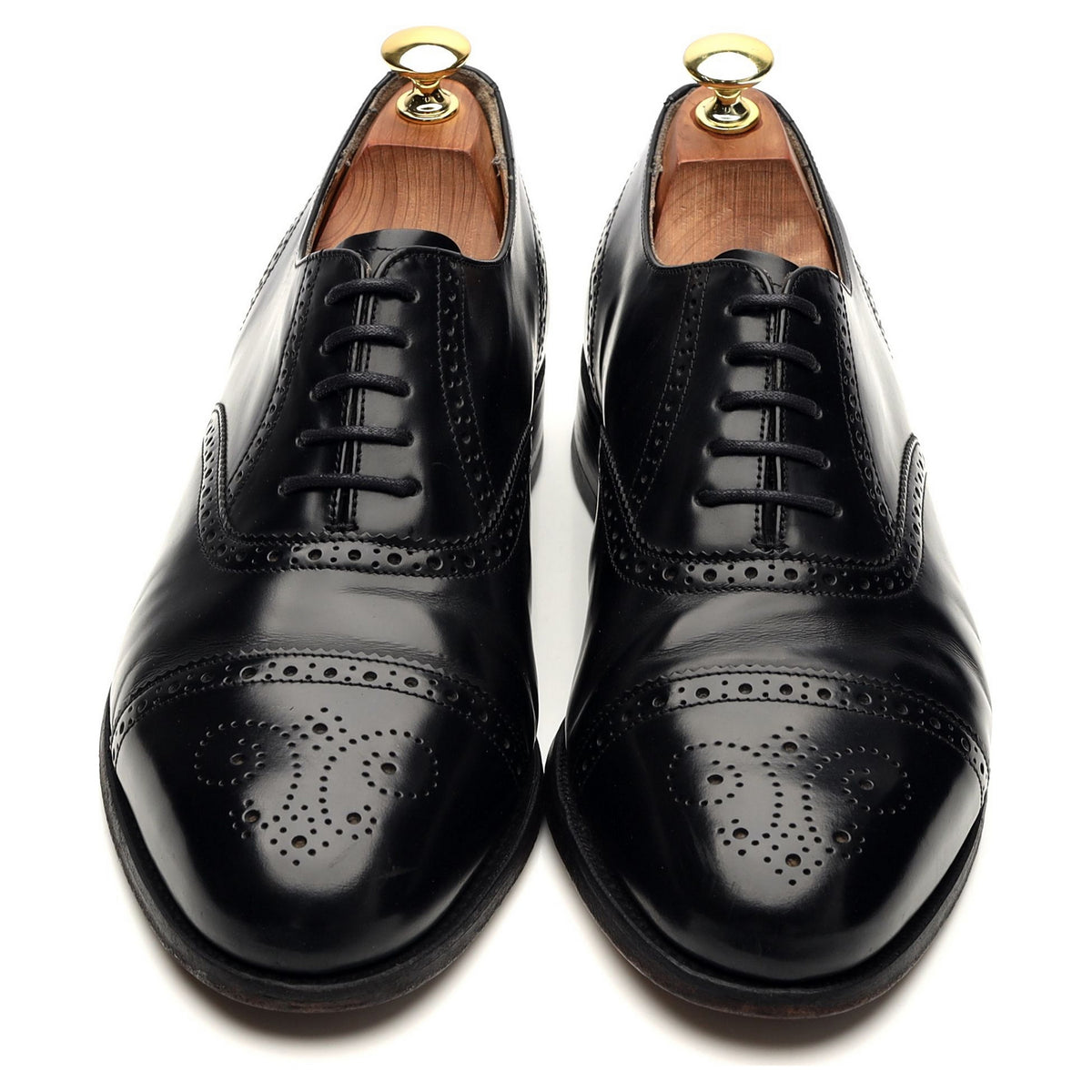 &#39;Alfred&#39; Black Leather Oxford Brogue UK 8 G