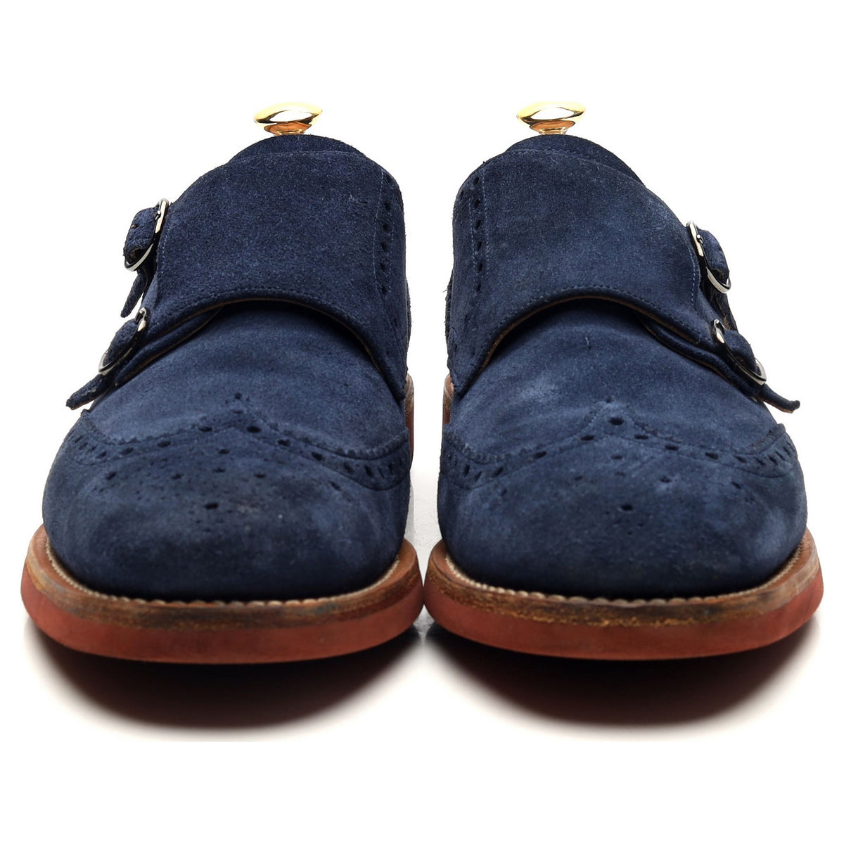 &#39;Kelby&#39; Navy Blue Suede Double Monk Strap UK 10 F