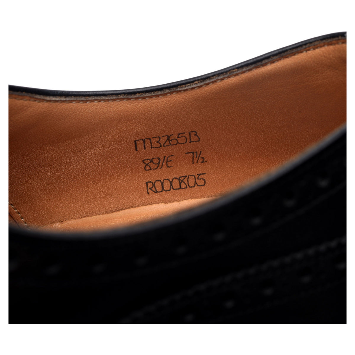 Black Leather Oxford Semi Brogues UK 7.5 E