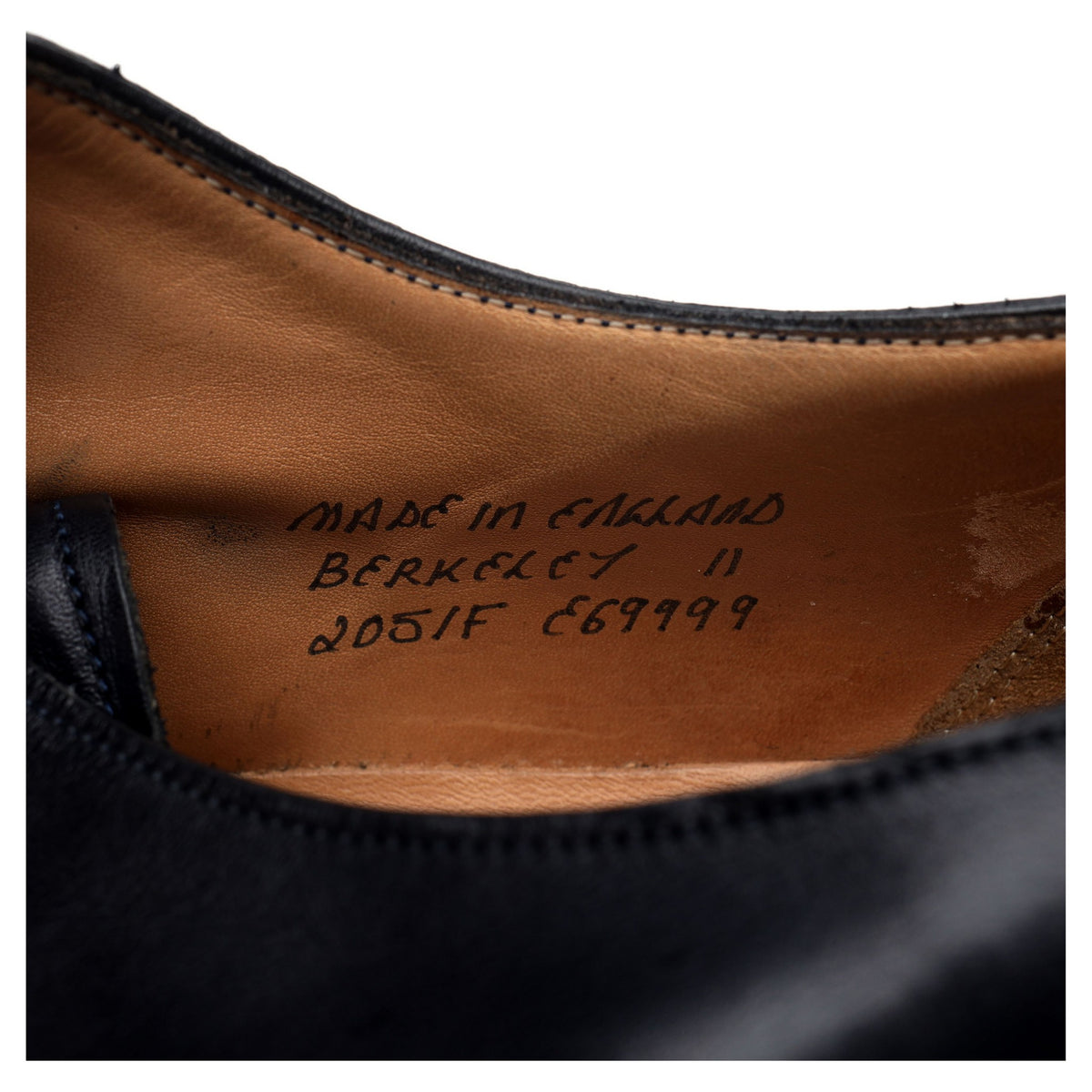 &#39;Berkeley II&#39; Navy Blue Leather Wholecut Oxford UK 11 F