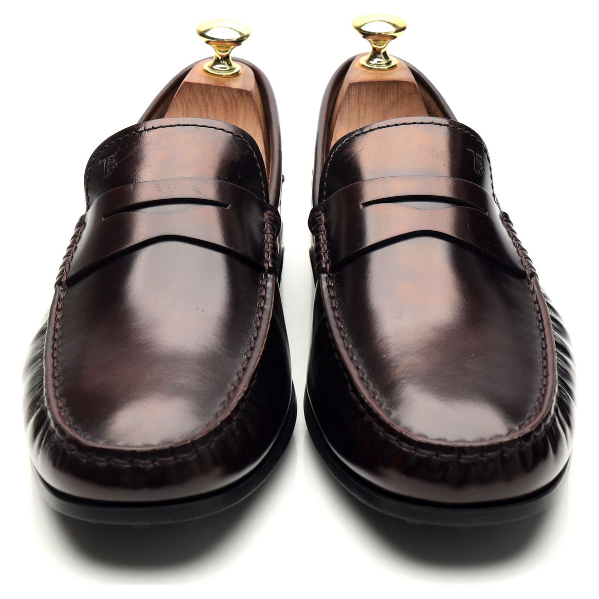 &#39;Bucharest&#39; Burgundy Leather Driving Loafers UK 7