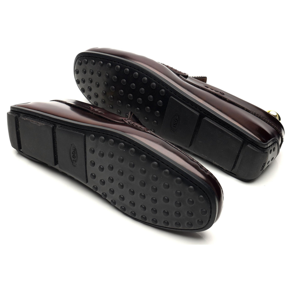 &#39;Bucharest&#39; Burgundy Leather Driving Loafers UK 7