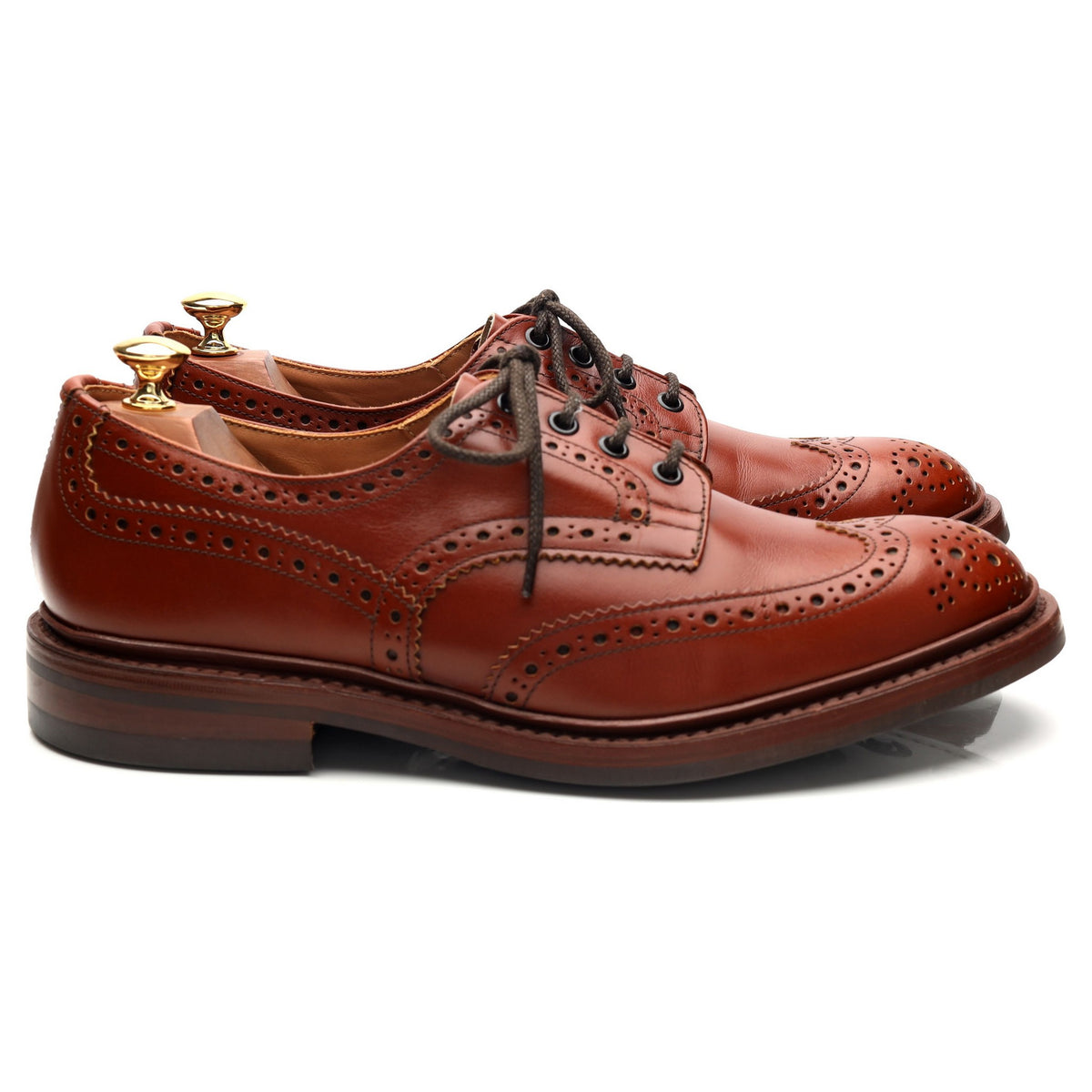 &#39;Bourton&#39; Tan Brown Leather Derby Brogues UK 10