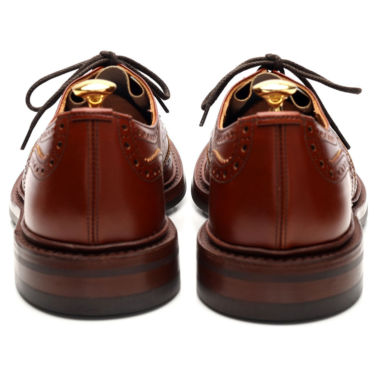 &#39;Bourton&#39; Tan Brown Leather Derby Brogues UK 10