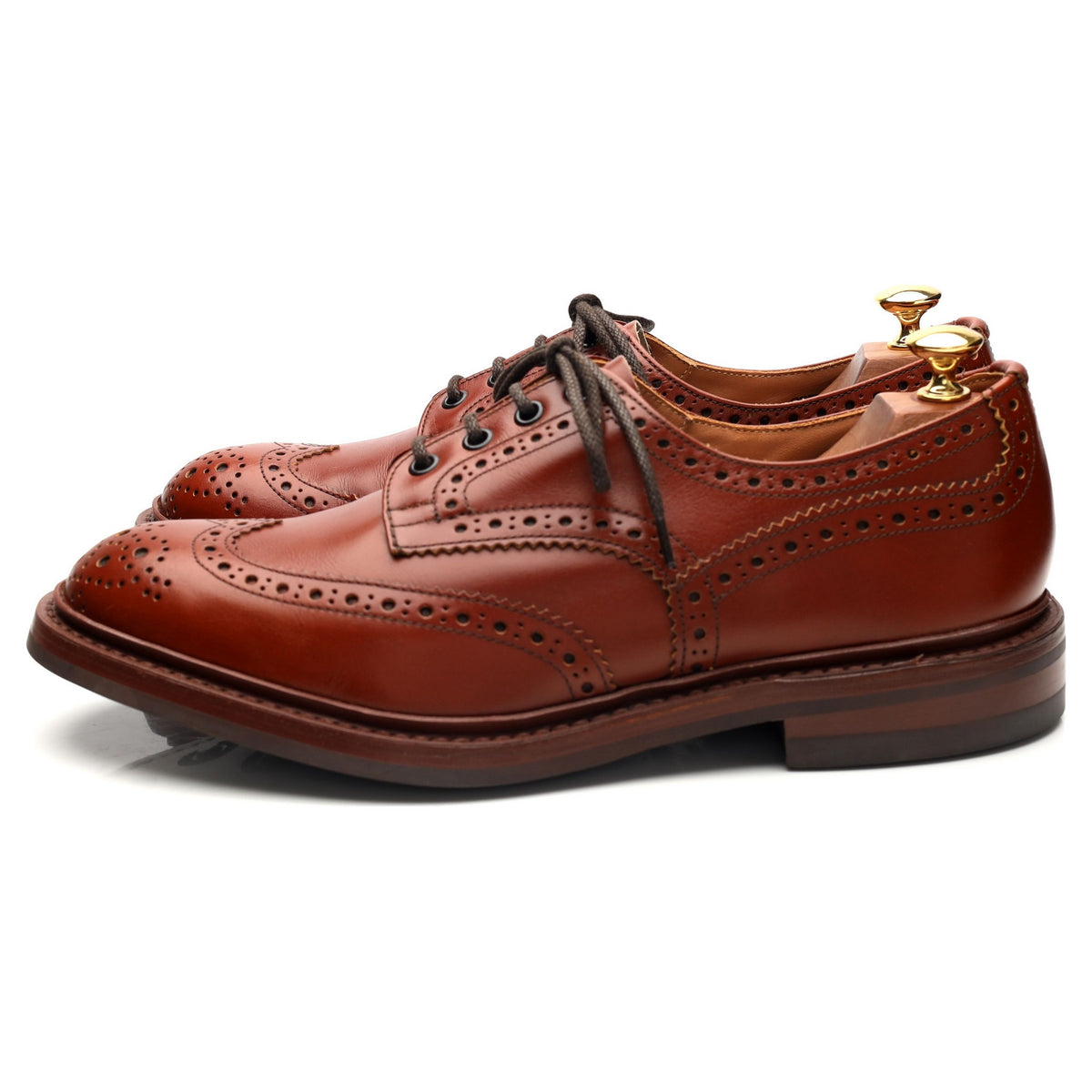 &#39;Bourton&#39; Tan Brown Leather Derby Brogues UK 10