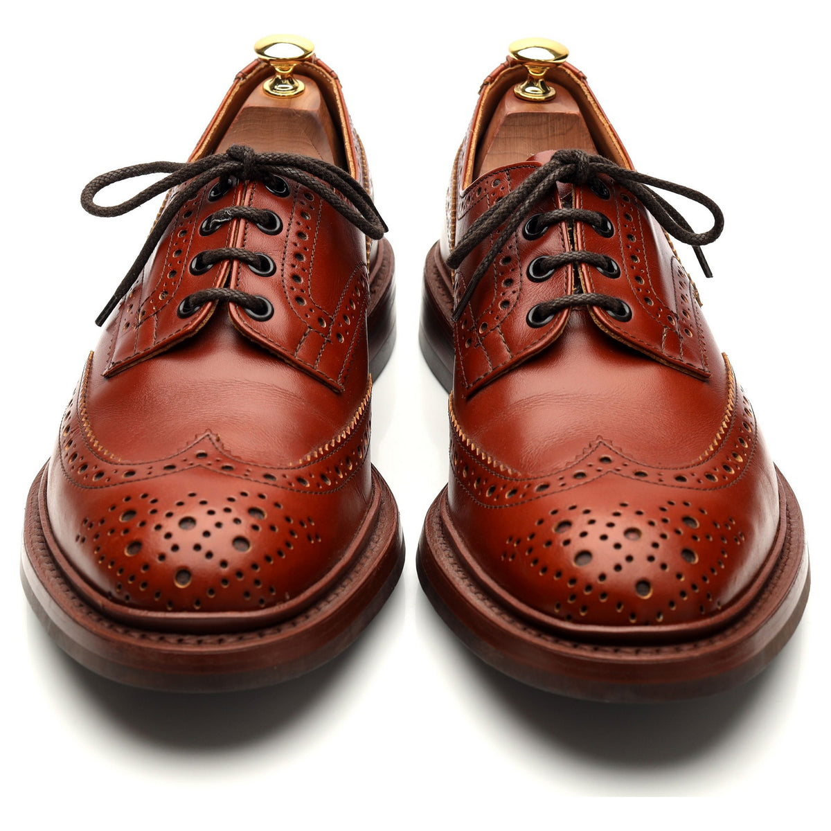 &#39;Bourton&#39; Tan Brown Leather Derby Brogues UK 10