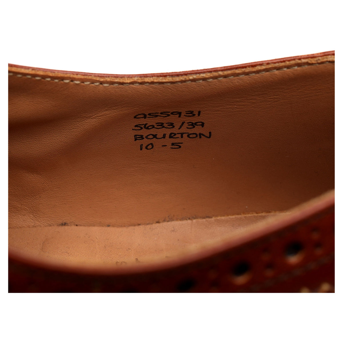 &#39;Bourton&#39; Tan Brown Leather Derby Brogues UK 10
