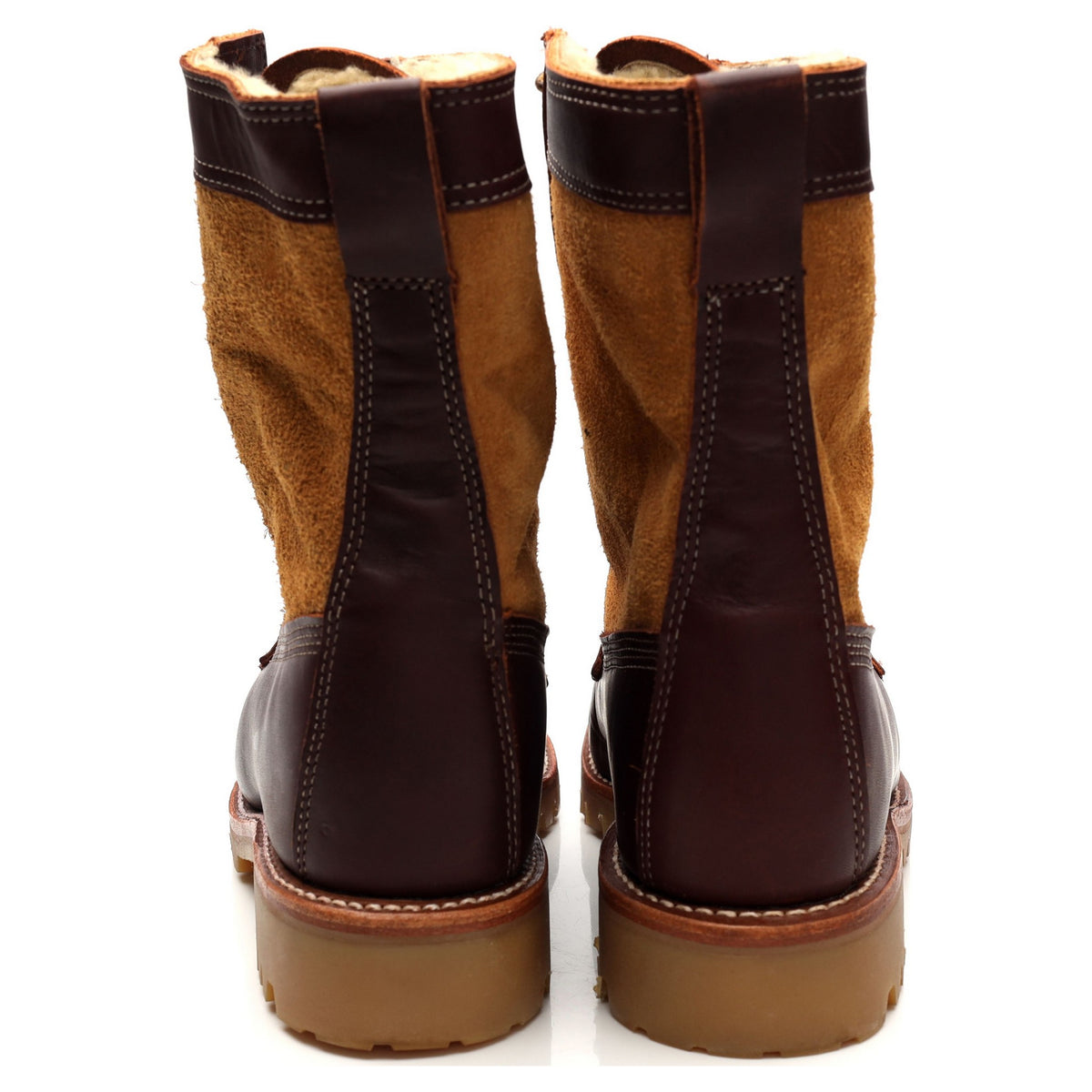 &#39;1901G52&#39; Brown Leather Tan Suede Boots UK 8 US 9 E