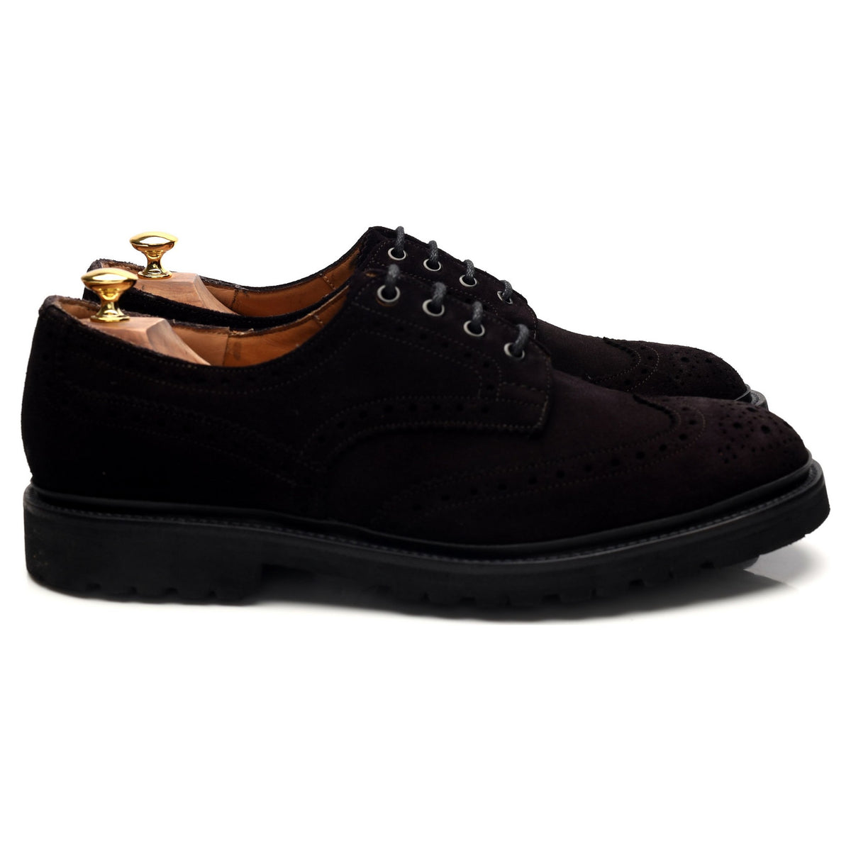Black Suede Derby Brogues UK 12