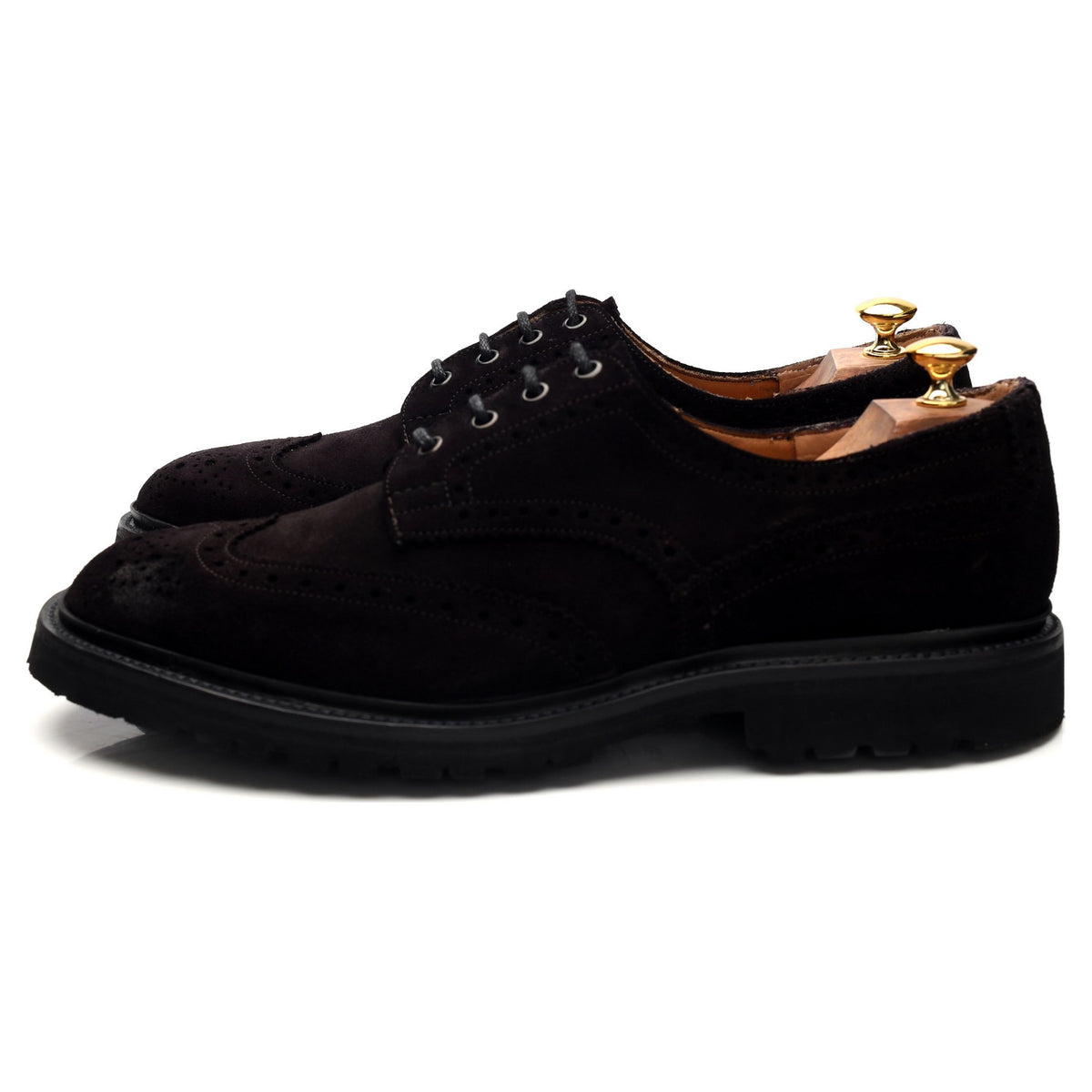 Black Suede Derby Brogues UK 12