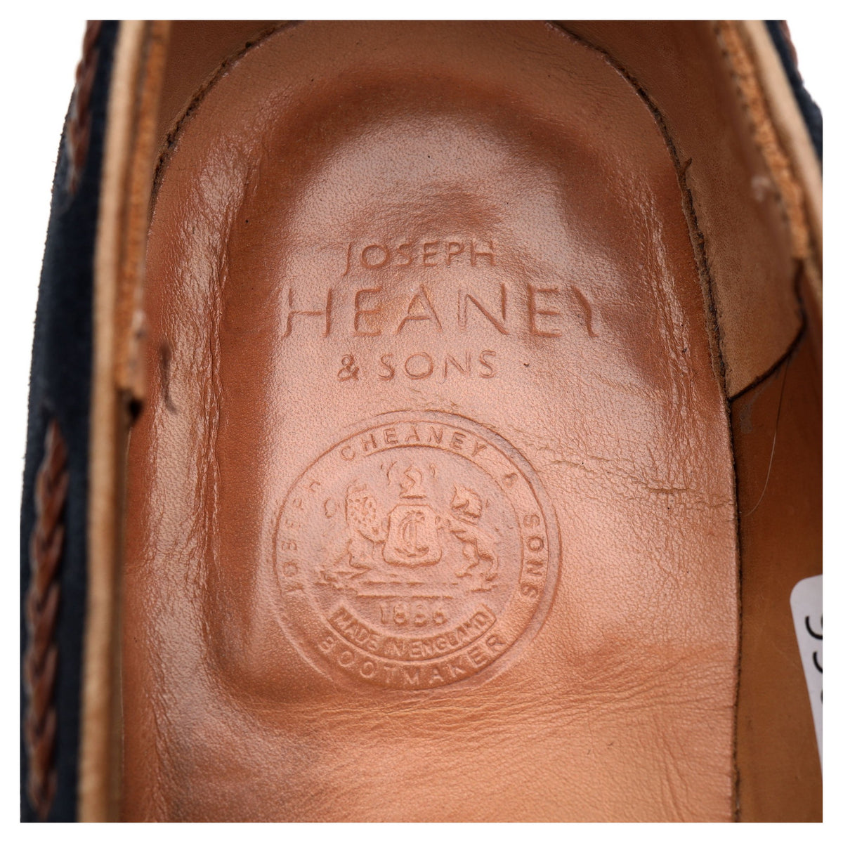 &#39;Hubert&#39; Navy Blue Suede Tassel Loafers UK 11 F