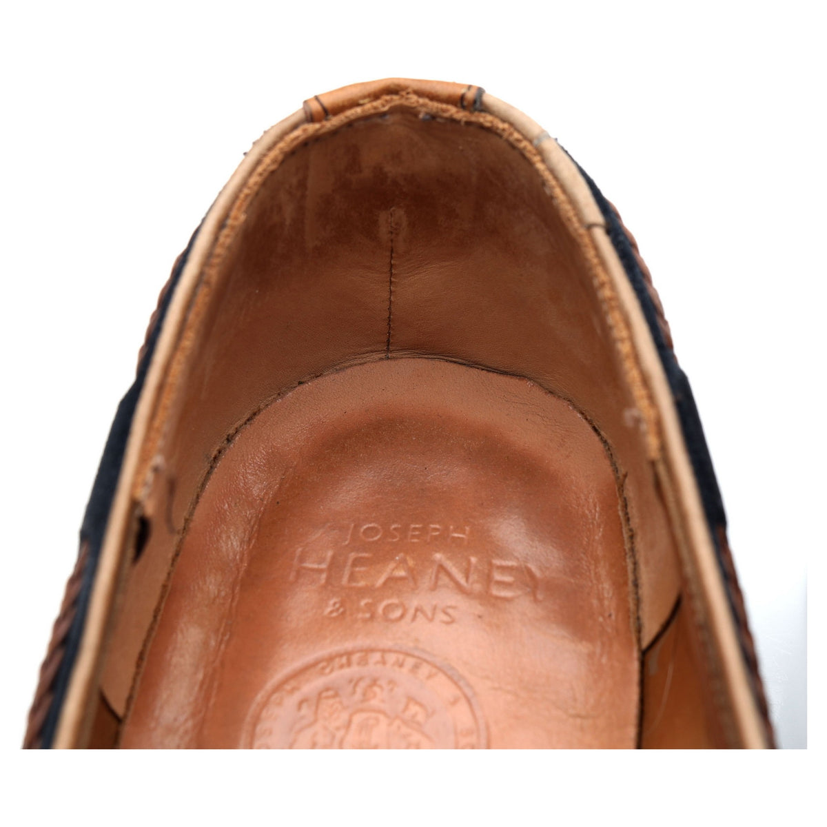 &#39;Hubert&#39; Navy Blue Suede Tassel Loafers UK 11 F