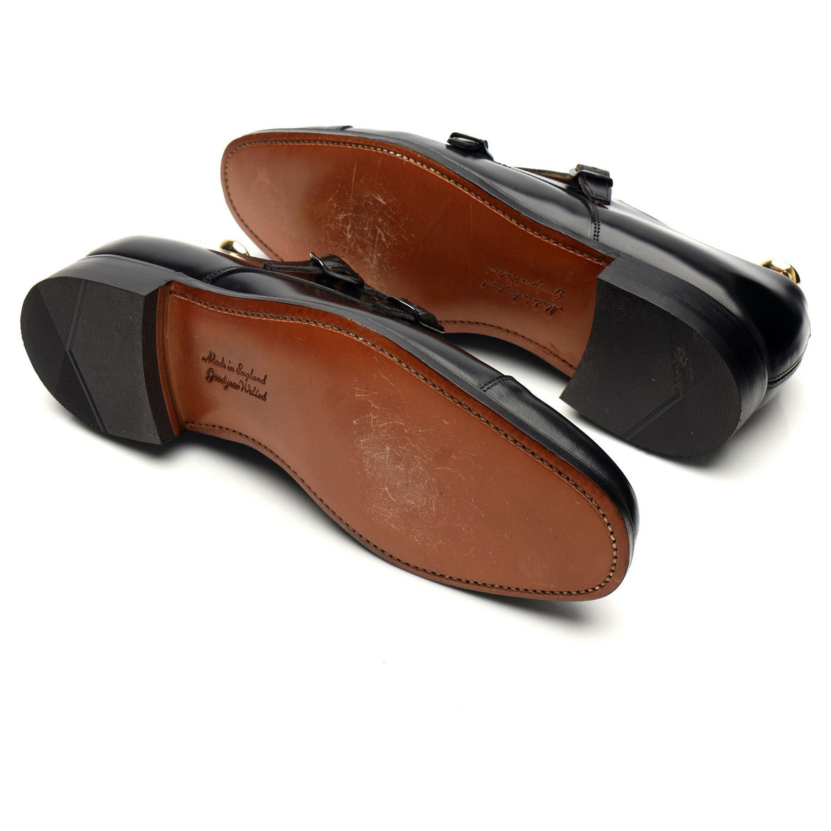 &#39;Barrett&#39; Black Leather Double Monk Strap UK 9 F