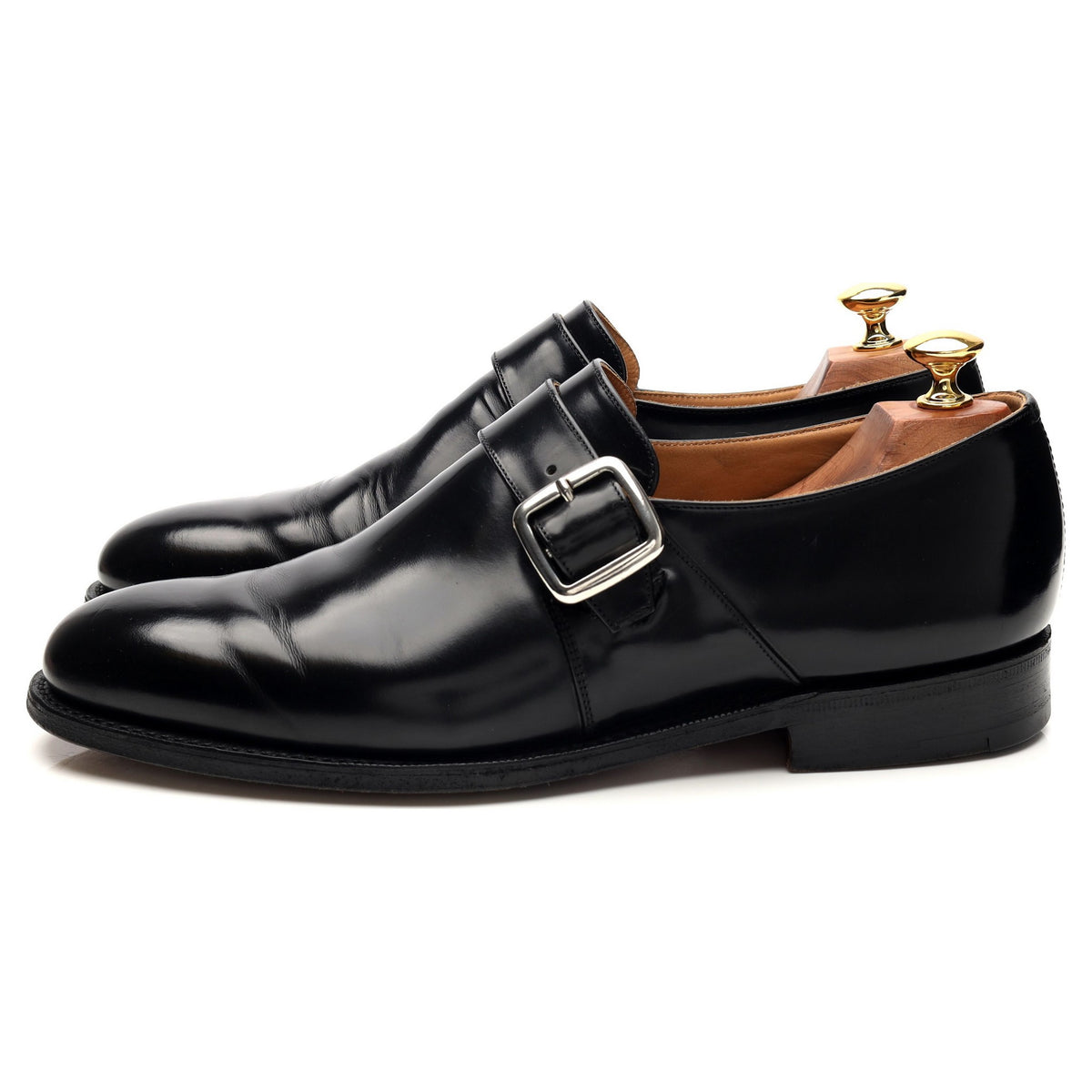 &#39;Westbury&#39; Black Leather Monk Strap UK 9 F