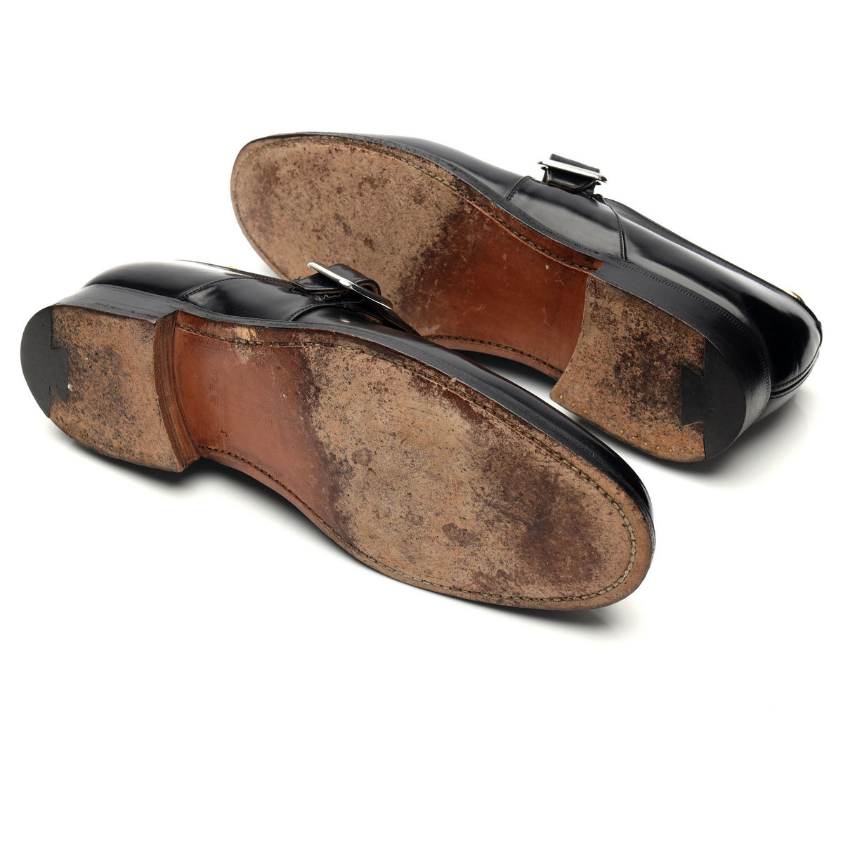 &#39;Westbury&#39; Black Leather Monk Strap UK 9 F