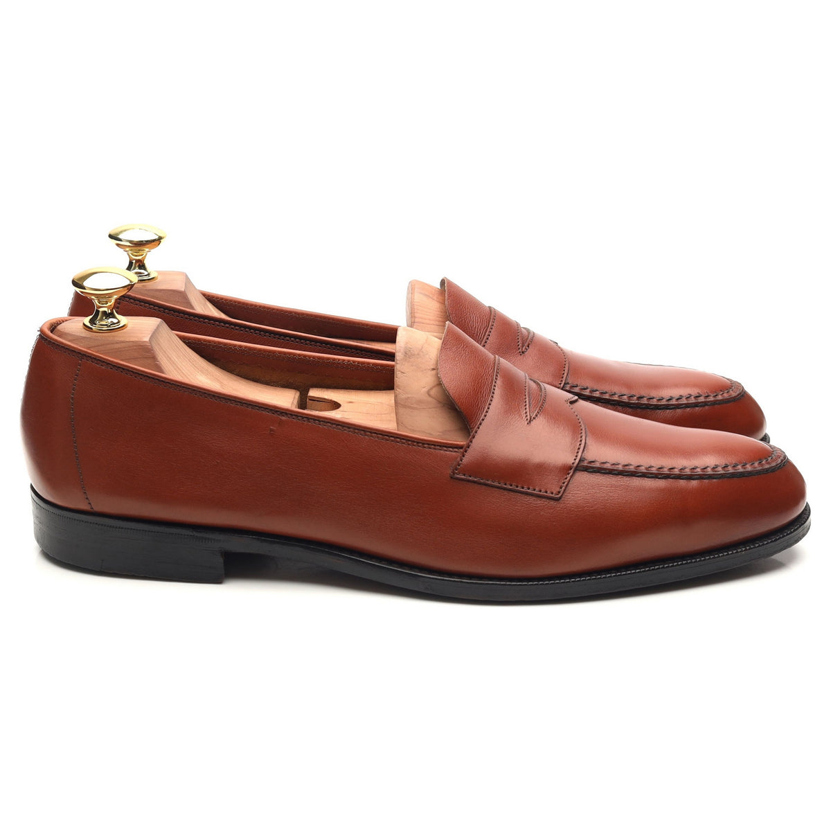 &#39;Harrow&#39; Tan Brown Leather Loafers UK 9.5 D