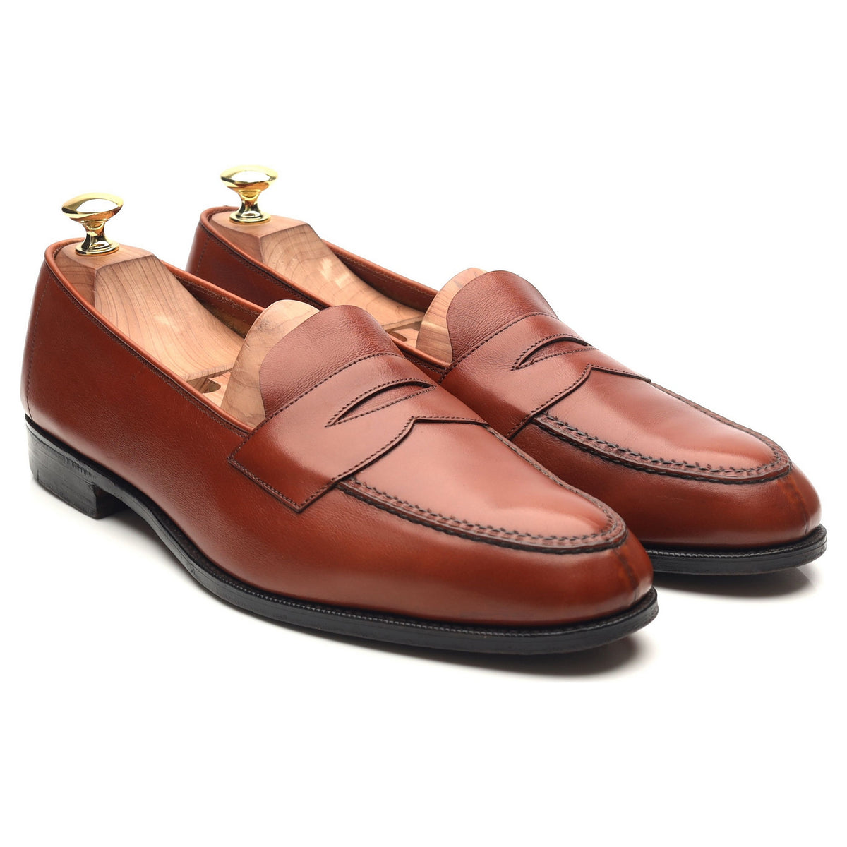 &#39;Harrow&#39; Tan Brown Leather Loafers UK 9.5 D