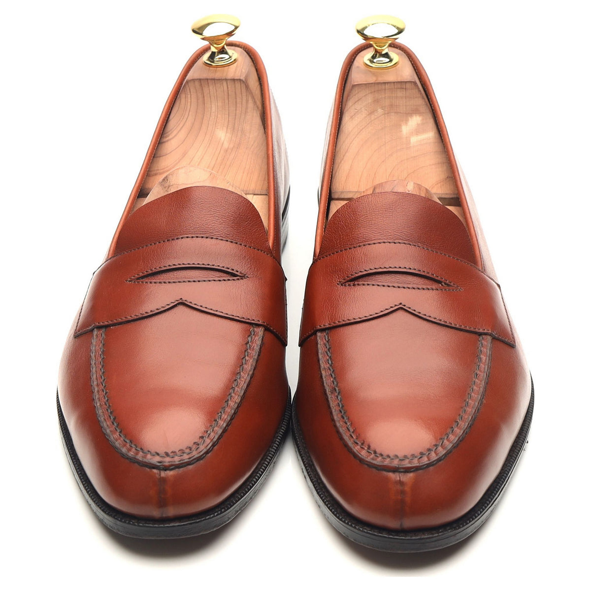 &#39;Harrow&#39; Tan Brown Leather Loafers UK 9.5 D