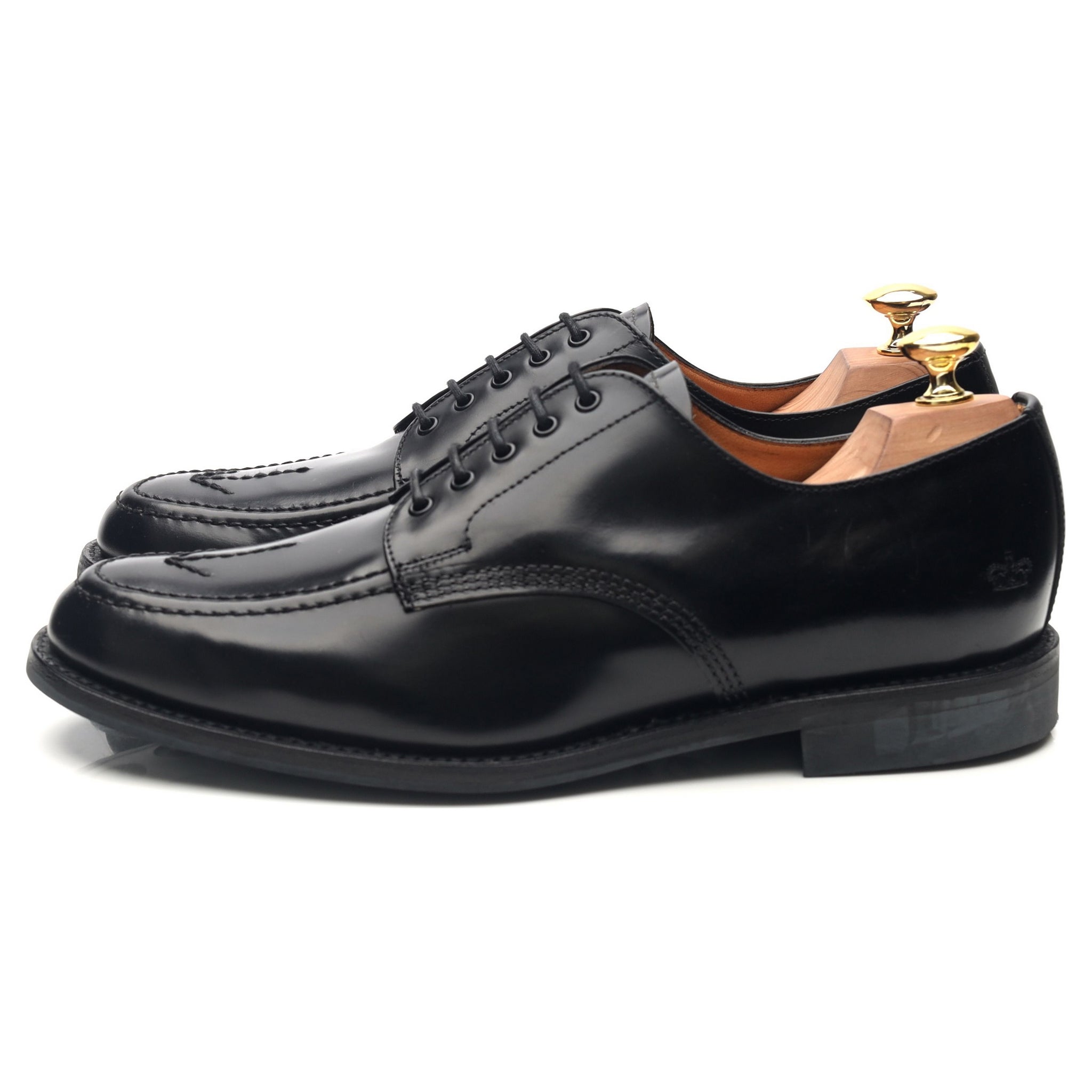 1137B' Black Leather Apron Derby UK 8 F - Abbot's Shoes