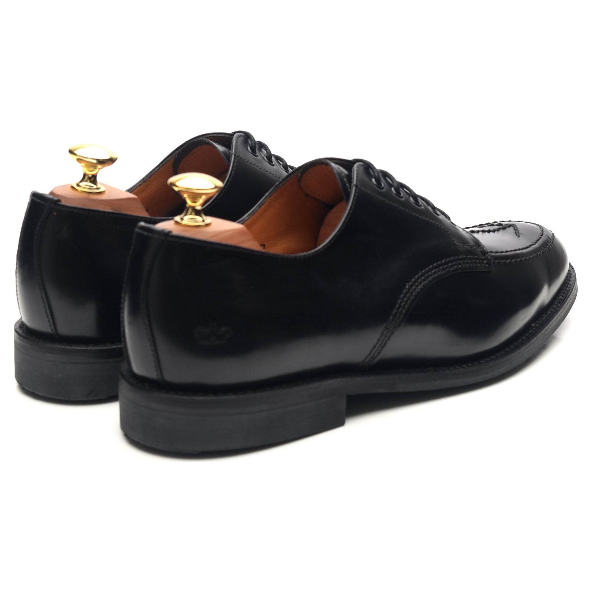 1137B' Black Leather Apron Derby UK 8 F - Abbot's Shoes