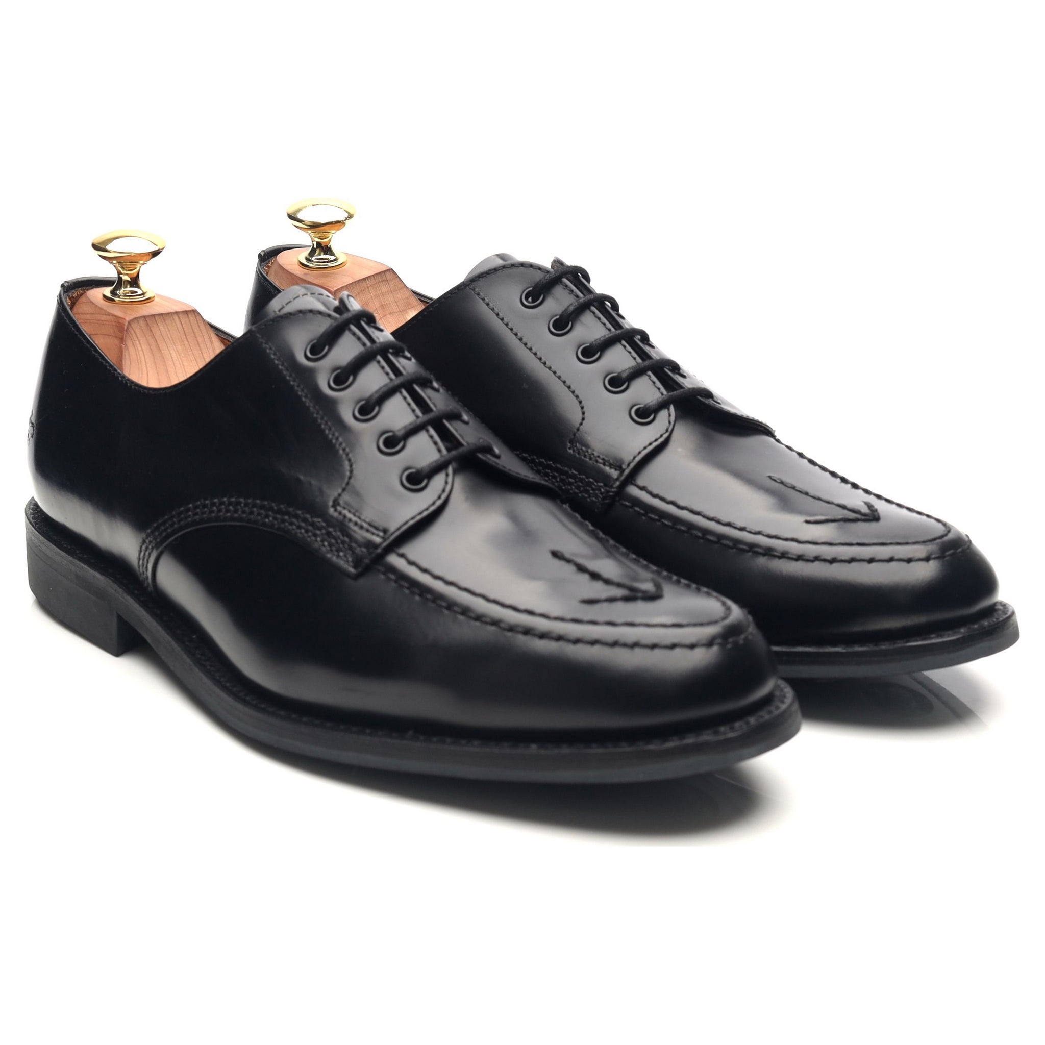 B' Black Leather Apron Derby UK 8 F   Abbot's Shoes