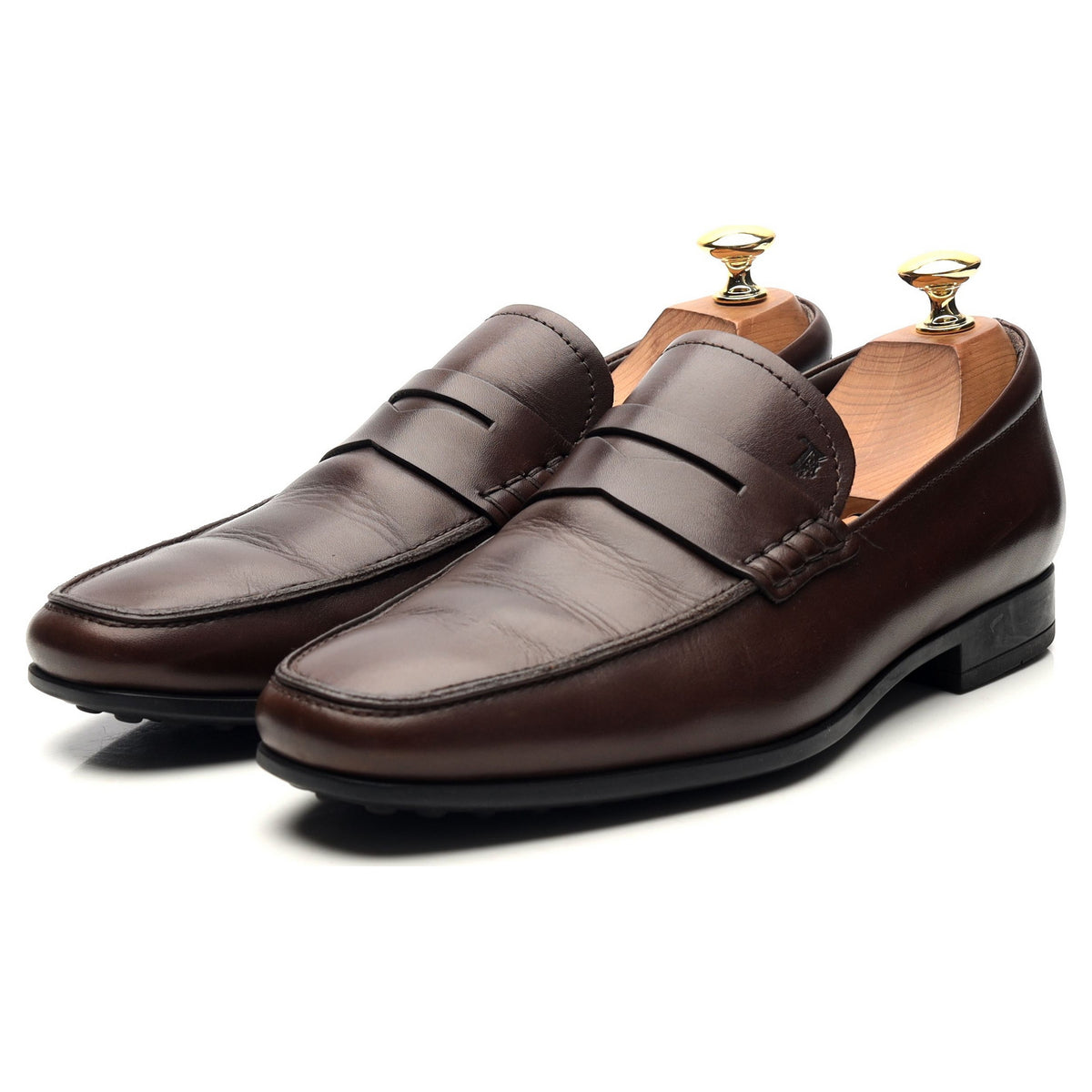 Dark Brown Leather Loafers UK 6