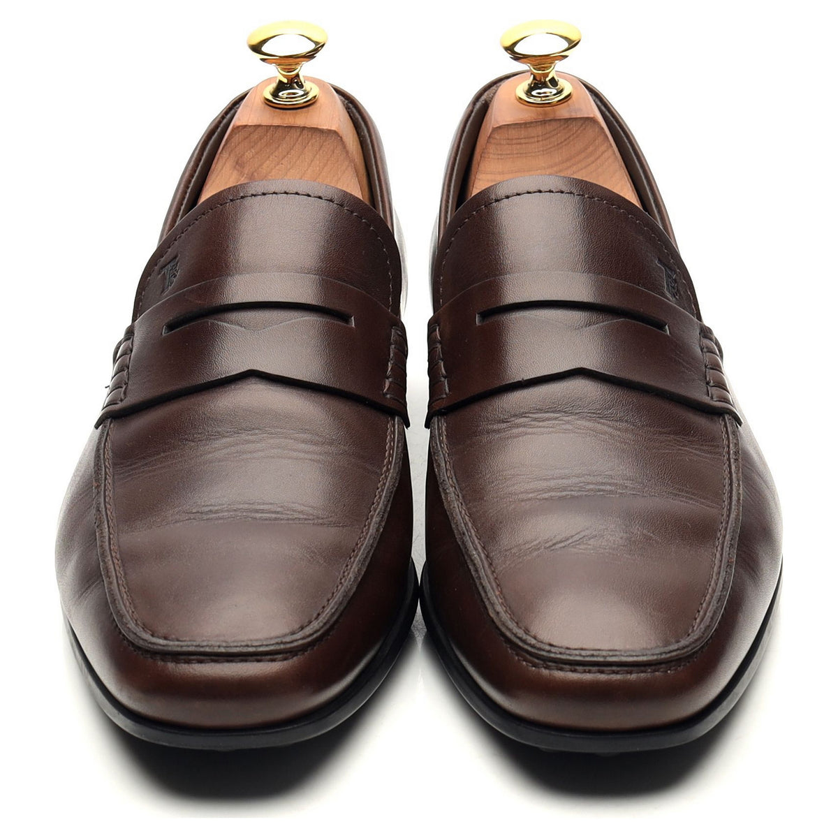 Dark Brown Leather Loafers UK 6
