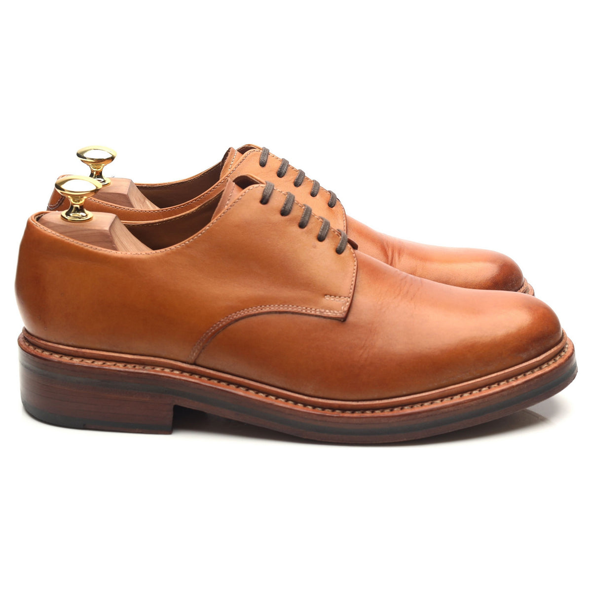 &#39;Curt&#39; Tan Brown Leather Derby UK 8 G