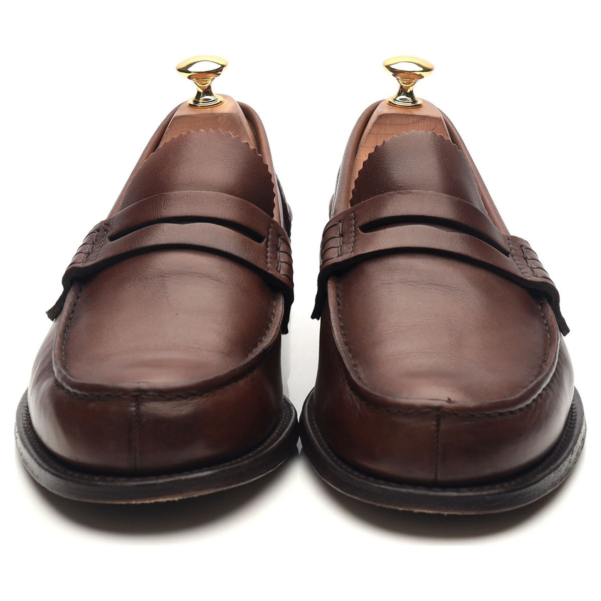&#39;Pembrey&#39; Dark Brown Leather Loafers UK 9 G