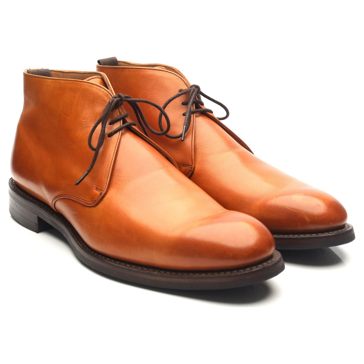 &#39;Jackie III&#39; Tan Brown Leather Chukka Boots UK 10 F