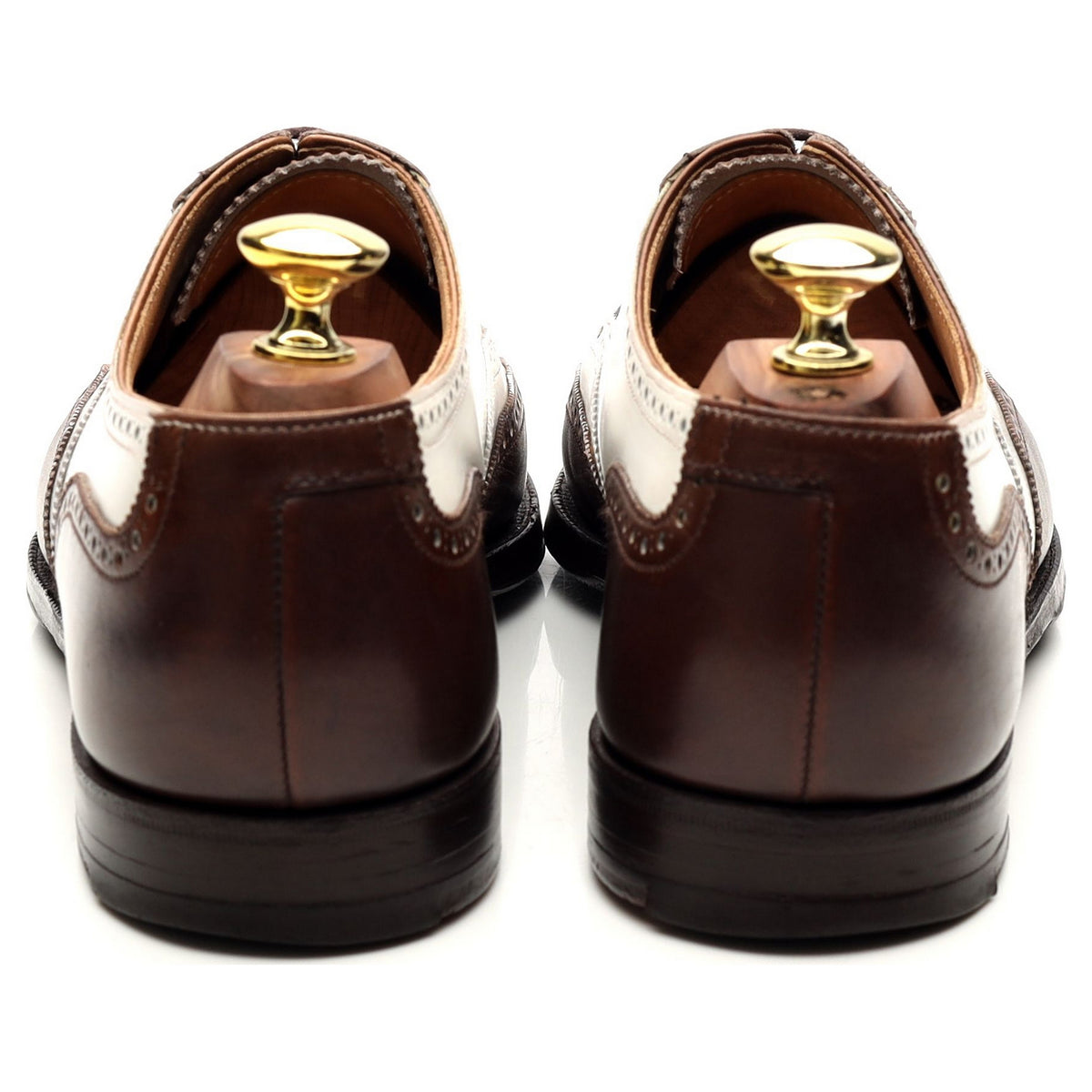 &#39;Guildford&#39; Brown White Leather Spectator Brogues UK 7 E