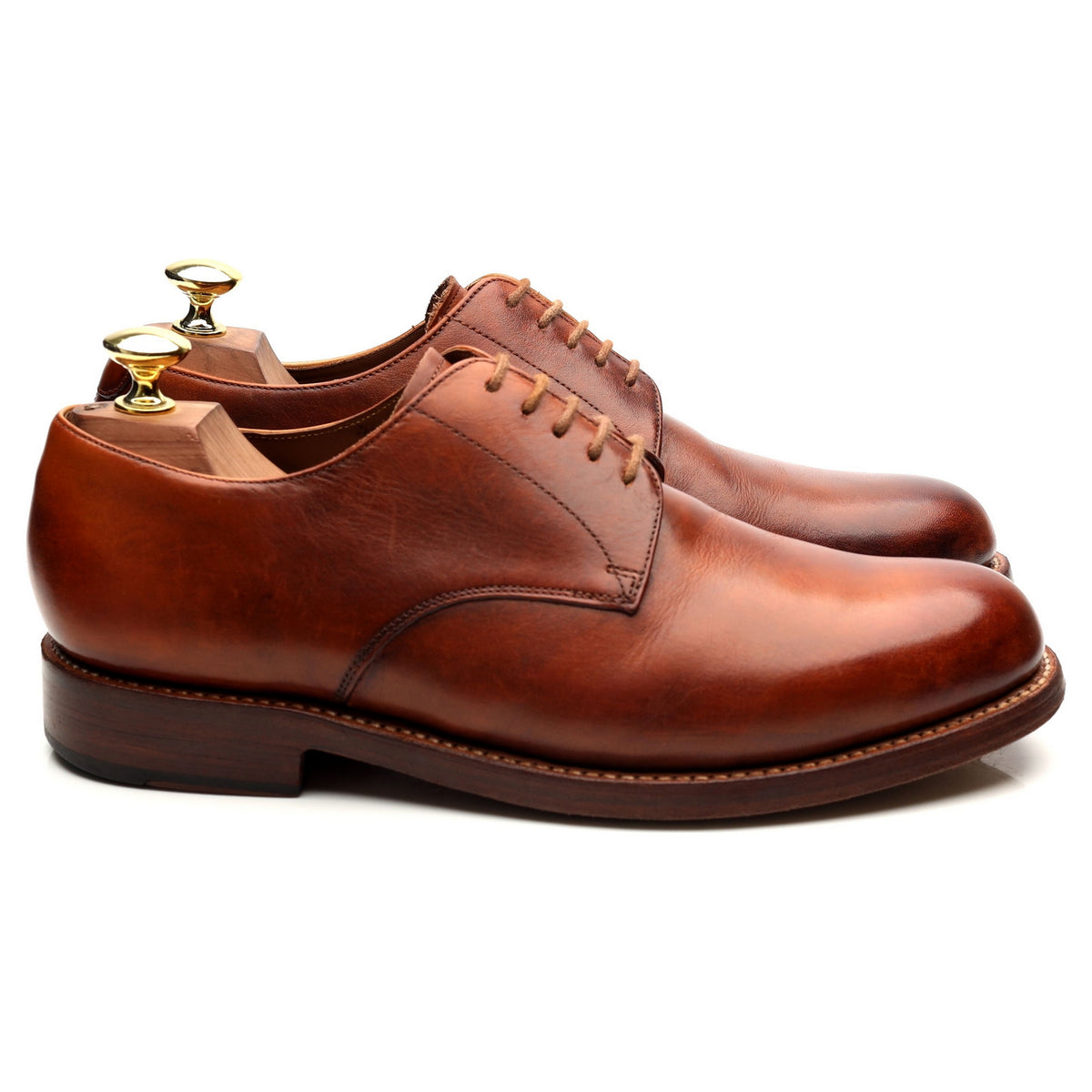 &#39;Curt&#39; Tan Brown Leather Derby UK 7 G