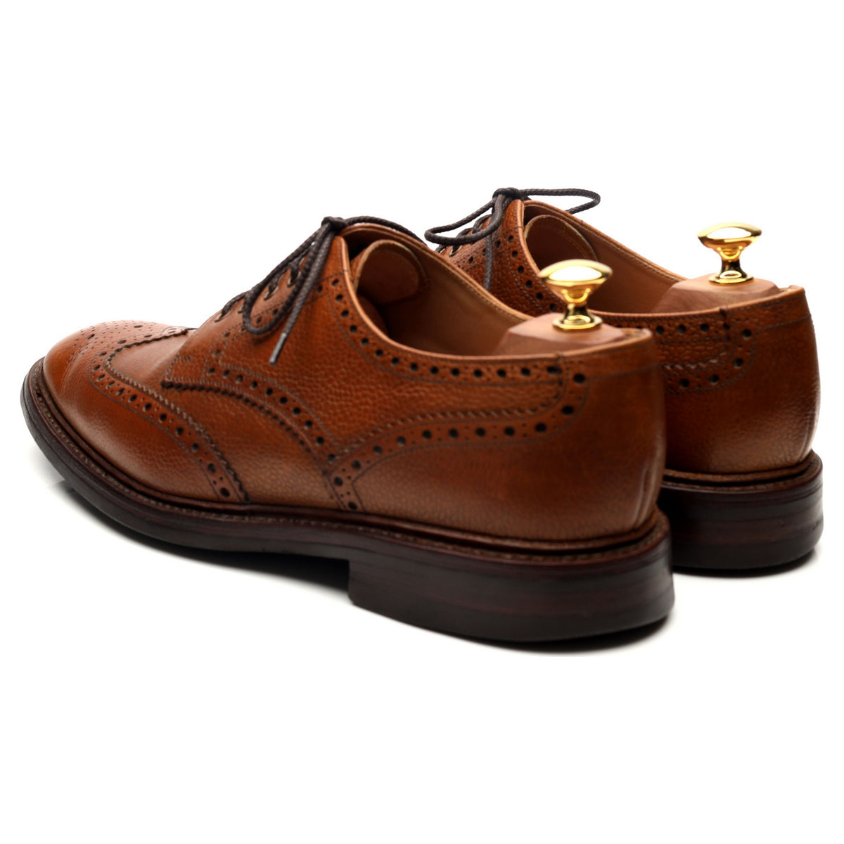 1880 &#39;Prestbury&#39; Tan Brown Leather Derby Brogues UK 9 F