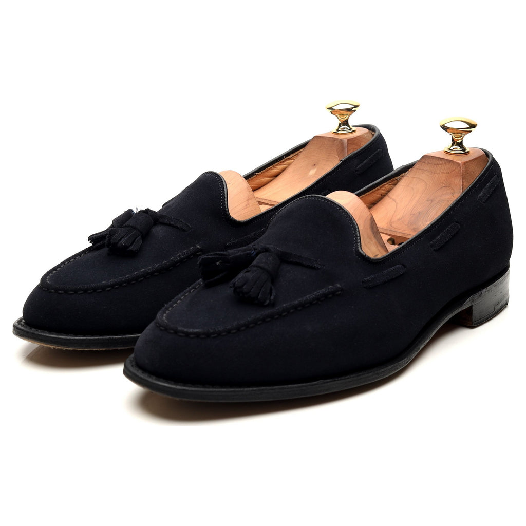 Keats II' Navy Blue Suede Tassel Loafers UK 9 F - Abbot's Shoes