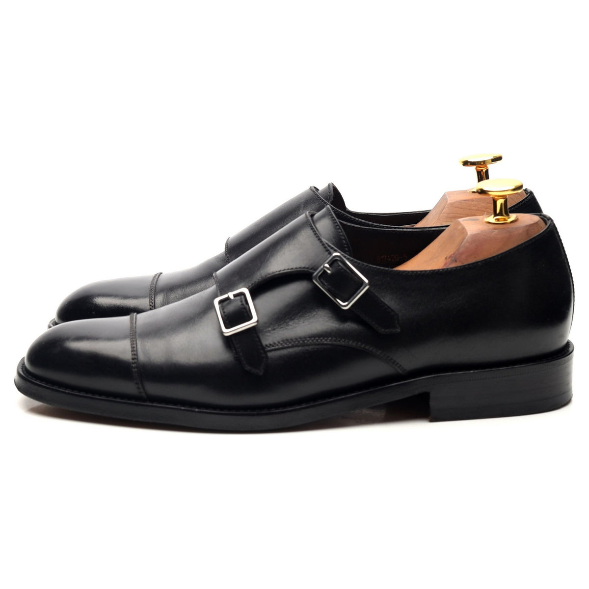 &#39;Women&#39;s&#39; Black Leather Double Monk Strap UK 4.5 D