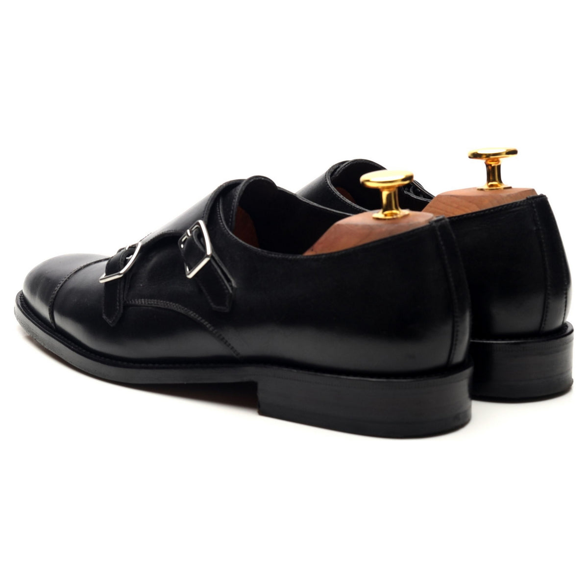 &#39;Women&#39;s&#39; Black Leather Double Monk Strap UK 4.5 D