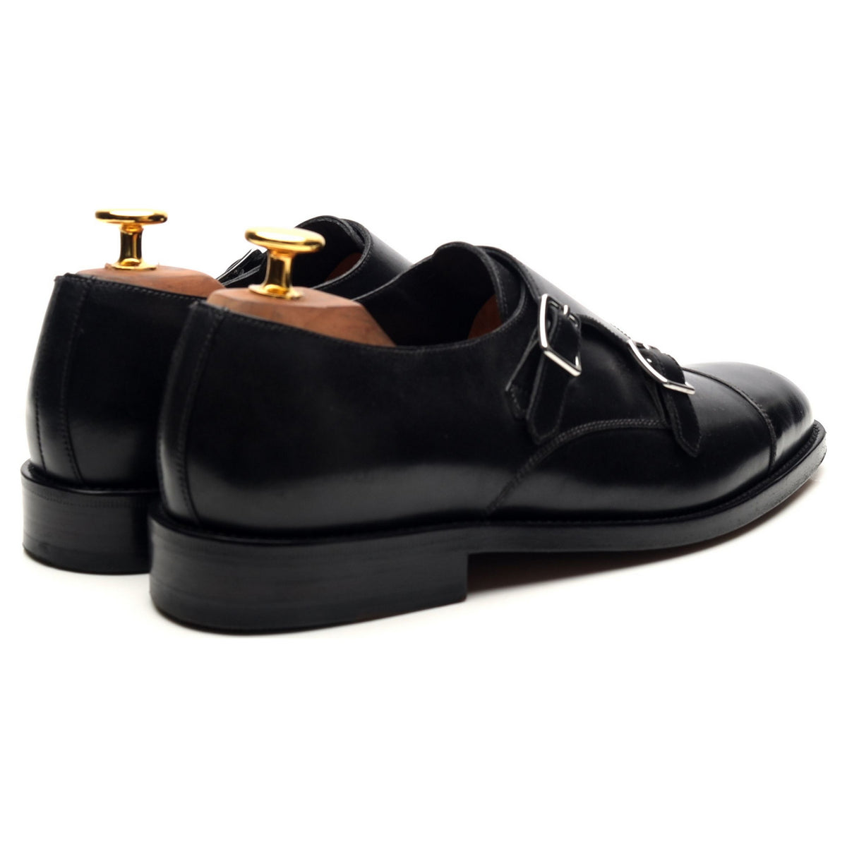 &#39;Women&#39;s&#39; Black Leather Double Monk Strap UK 4.5 D