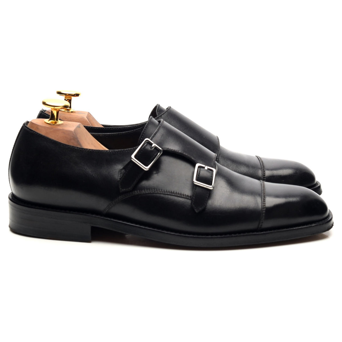 &#39;Women&#39;s&#39; Black Leather Double Monk Strap UK 4.5 D