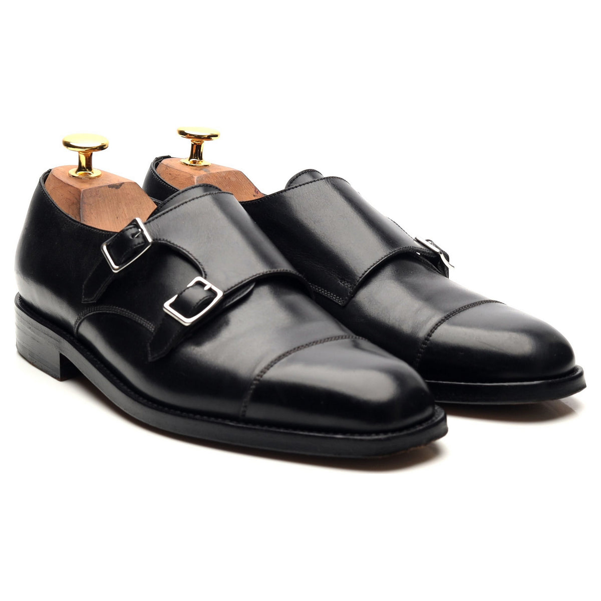 &#39;Women&#39;s&#39; Black Leather Double Monk Strap UK 4.5 D